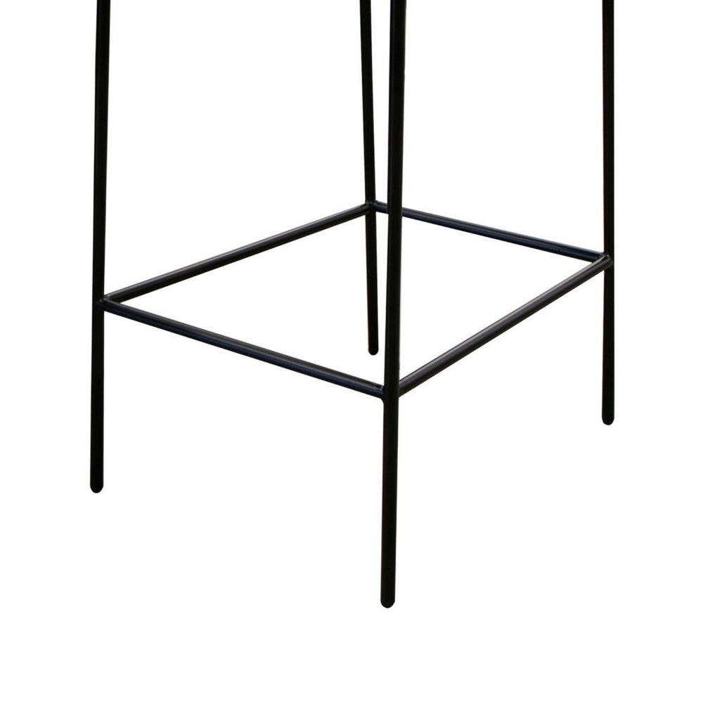 Iffa Barstool Chair, Black Iron Frame, Hickory Brown Performance Fabric  -BM321505
