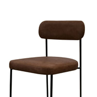 Iffa Barstool Chair, Black Iron Frame, Hickory Brown Performance Fabric  -BM321505