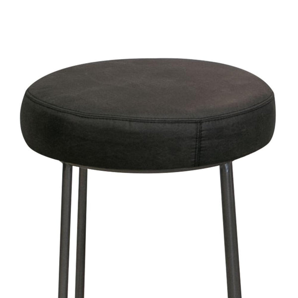 Tomy Counter Height Stool, Blacksmith Metal Frame, Rich Black Polyester -BM321507