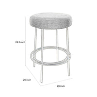 Tomy Counter Height Stool, Blacksmith Metal Frame, Rich Black Polyester -BM321507