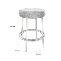 Tomy Barstool, Round Seat, Blacksmith Gold Metal Frame, Beige Polyester -BM321508
