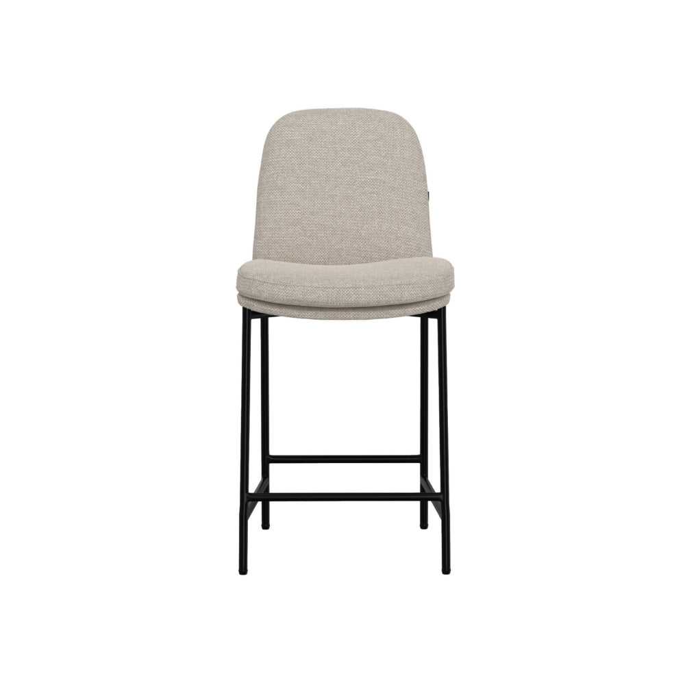 Reeve Counter Height Chair, Black Iron, Water-Resistant Beige Polyester -BM321510