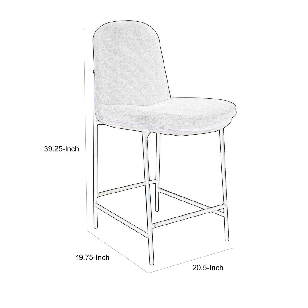 Reeve Counter Height Chair, Black Iron, Water-Resistant Beige Polyester -BM321510
