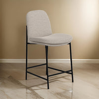 Reeve Counter Height Chair, Black Iron, Water-Resistant Beige Polyester -BM321510