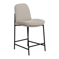Reeve Counter Height Chair, Black Iron, Water-Resistant Beige Polyester -BM321510