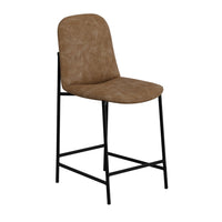 Reeve Counter Height Chair, Water-Resistant Cognac Brown Faux Leather -BM321511