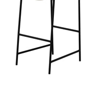 Revee Barstool Chair, Black Iron, Water-Resistant Cognac Brown Faux Leather -BM321513
