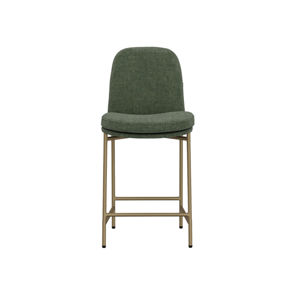 Revee Counter Height Chair, Iron, Water-Resistant Olive Green Polyester -BM321514