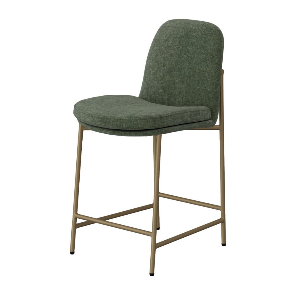 Revee Counter Height Chair, Iron, Water-Resistant Olive Green Polyester -BM321514