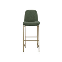 Revee Barstool Chair, Black Iron, Water-Resistant Olive Green Polyester -BM321515