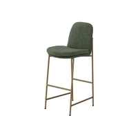 Revee Barstool Chair, Black Iron, Water-Resistant Olive Green Polyester -BM321515