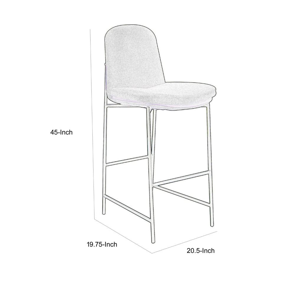 Revee Barstool Chair, Black Iron, Water-Resistant Olive Green Polyester -BM321515