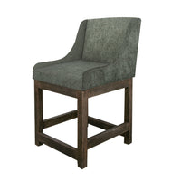 Lamy Counter Height Chair, Curved Arms, Compact, Rich Olive Green Polyester -BM321516