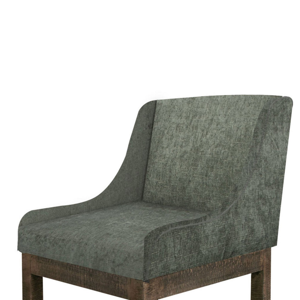 Lamy Counter Height Chair, Curved Arms, Compact, Rich Olive Green Polyester -BM321516