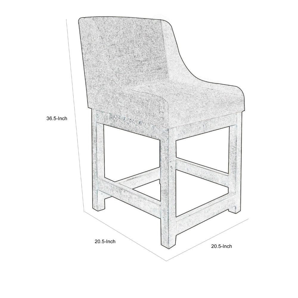 Lamy Counter Height Chair, Curved Arms, Compact, Rich Olive Green Polyester -BM321516