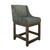 Lamy Counter Height Chair, Curved Arms, Compact, Rich Olive Green Polyester -BM321516