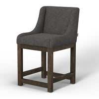 Lamy Counter Height Chair, Curved Arms, Compact, Rich Gray Polyester -BM321517