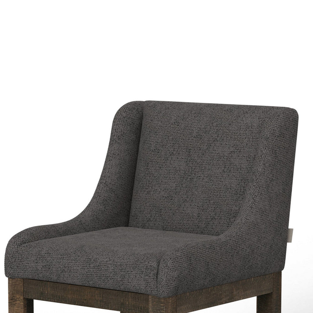 Lamy Counter Height Chair, Curved Arms, Compact, Rich Gray Polyester -BM321517