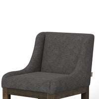 Lamy Counter Height Chair, Curved Arms, Compact, Rich Gray Polyester -BM321517