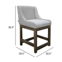 Lamy Counter Height Chair, Curved Arms, Compact, Rich Beige Polyester -BM321518