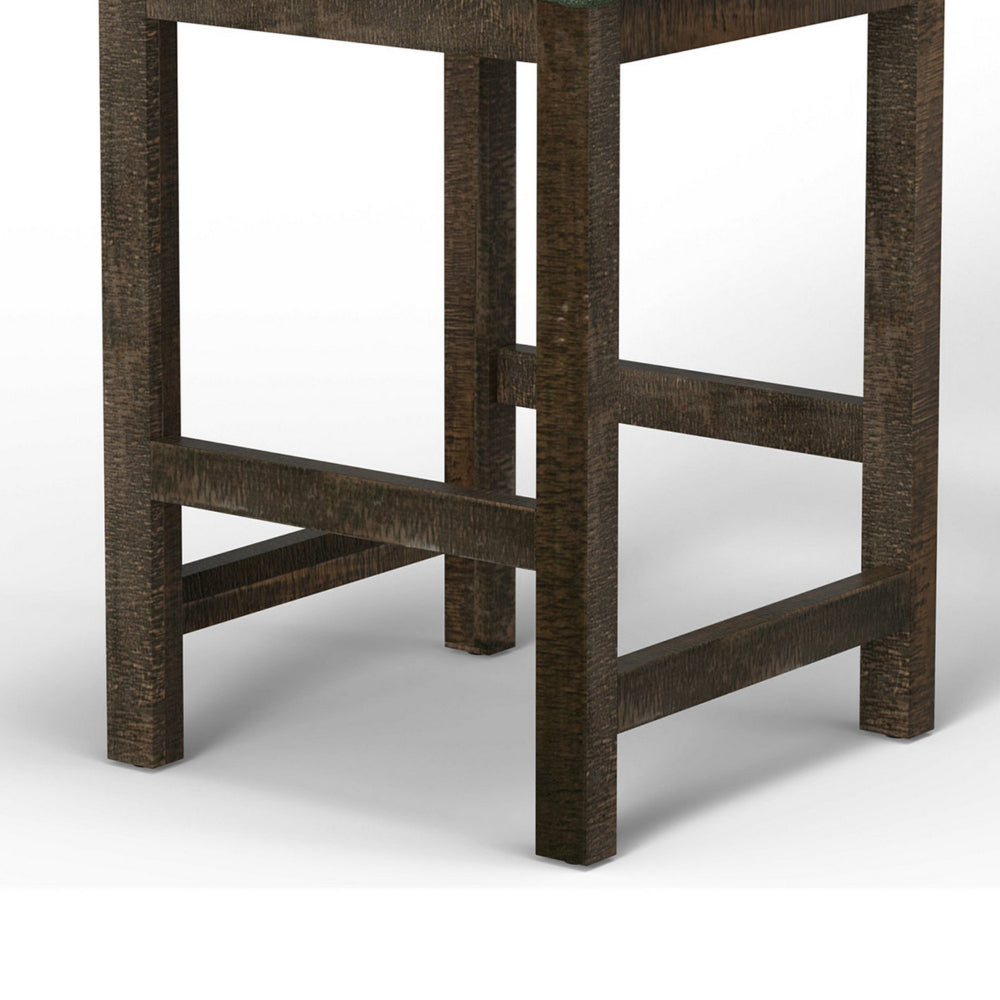 Lamy Barstool Chair, Curved Arms, Solid Pine Wood, Olive Green Polyester -BM321519