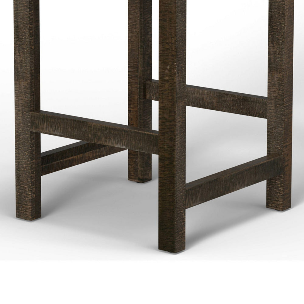 Lamy Barstool Chair, Curved Arms, Compact Solid Pine Wood, Gray Polyester -BM321520