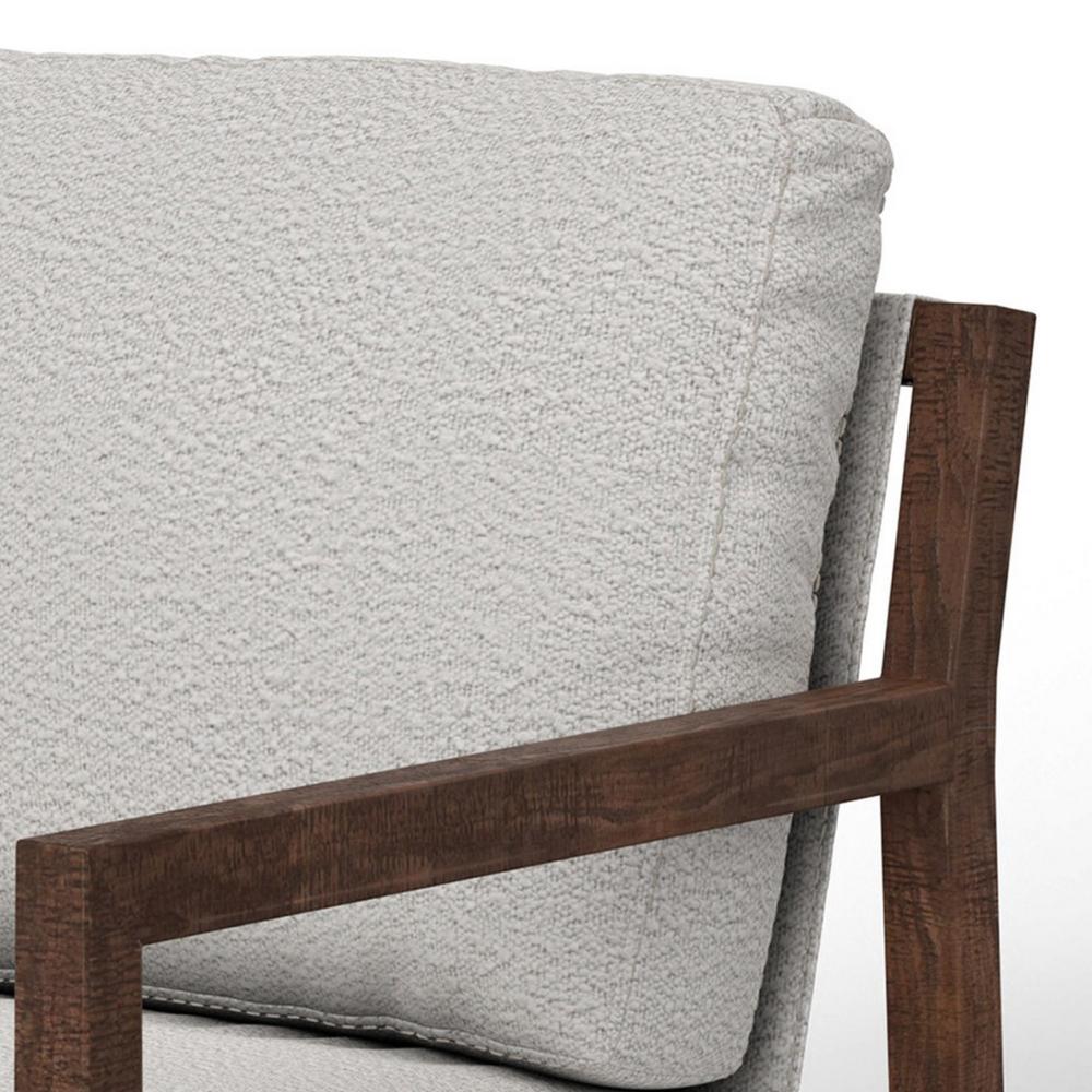 Tery Accent Chair, Lumbar Pillow, Transitional Pine Wood, Ivory Polyester -BM321522