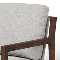 Tery Accent Chair, Lumbar Pillow, Transitional Pine Wood, Ivory Polyester -BM321522