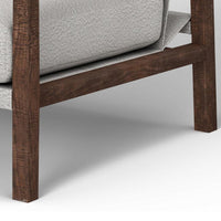 Tery Accent Chair, Lumbar Pillow, Transitional Pine Wood, Ivory Polyester -BM321522