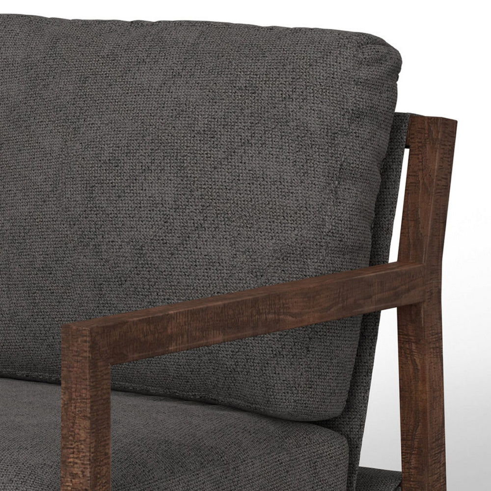 Tery Accent Chair, Lumbar Pillow, Transitional Solid Wood, Brown Polyester -BM321524