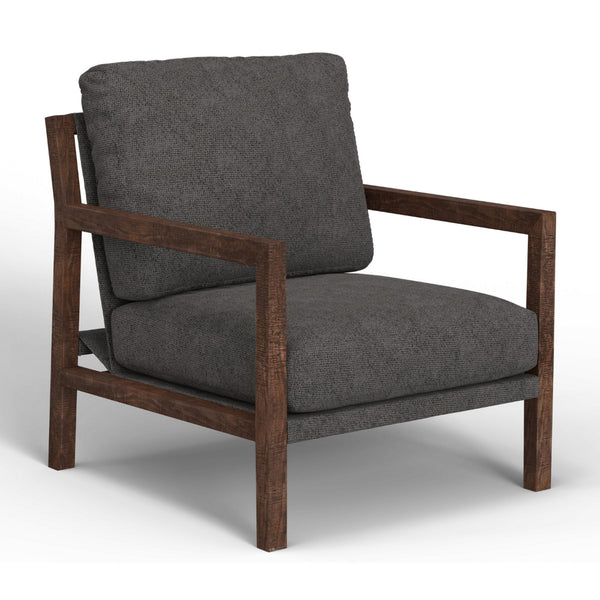 Tery Accent Chair, Lumbar Pillow, Transitional Solid Wood, Brown Polyester -BM321524