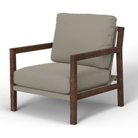 Tery Accent Chair, Lumbar Pillow, Solid Pine Wood, Almond Gray Polyester -BM321525