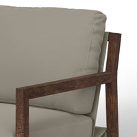 Tery Accent Chair, Lumbar Pillow, Solid Pine Wood, Almond Gray Polyester -BM321525