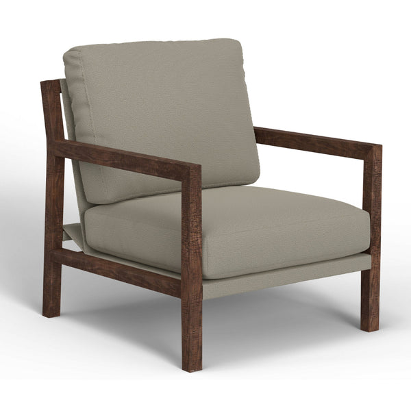 Tery Accent Chair, Lumbar Pillow, Solid Pine Wood, Almond Gray Polyester -BM321525