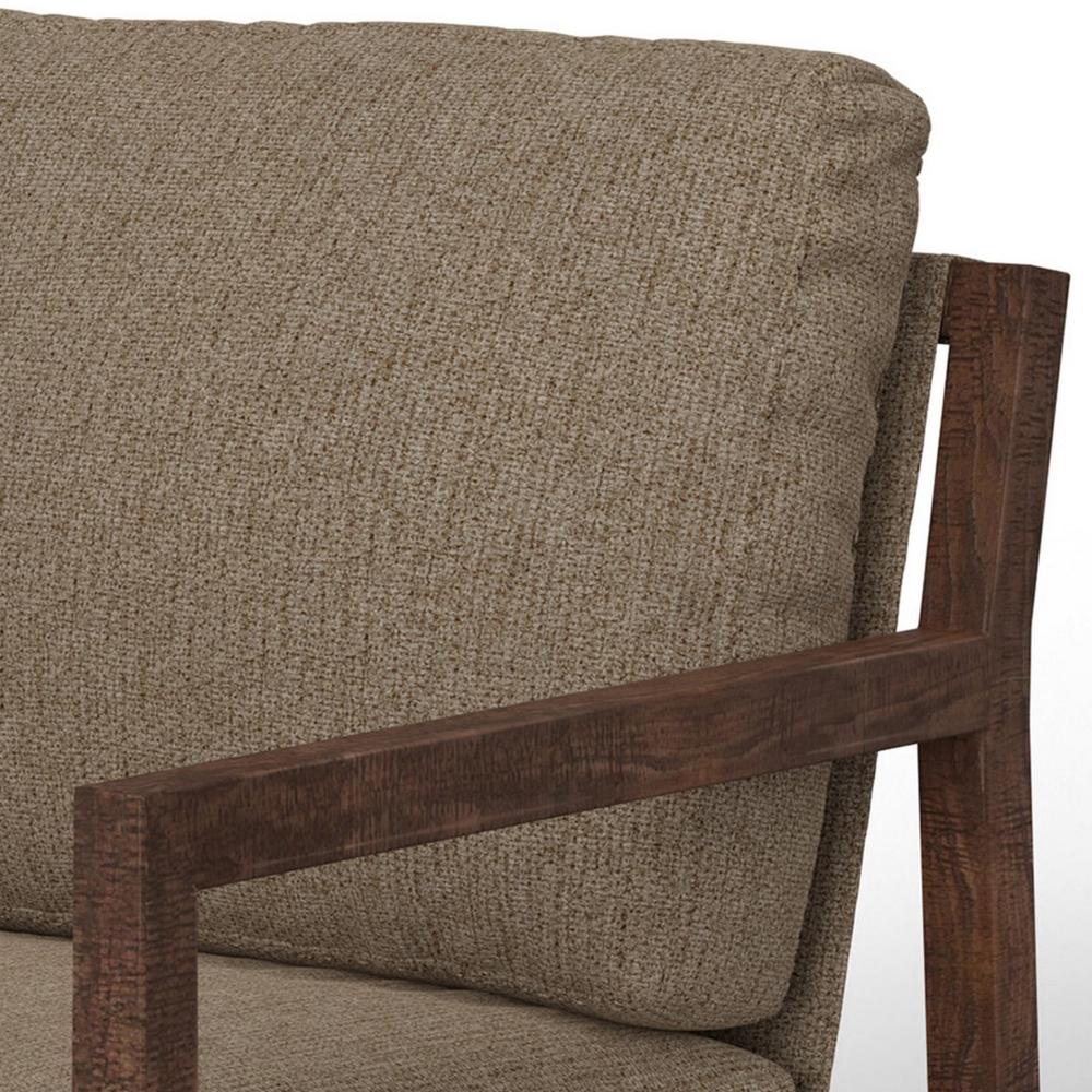 Tery Accent Chair, Lumbar Pillow, Transitional Pine Wood, Brown Polyester -BM321526
