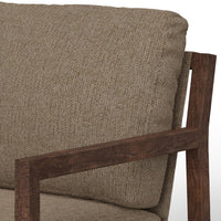 Tery Accent Chair, Lumbar Pillow, Transitional Pine Wood, Brown Polyester -BM321526