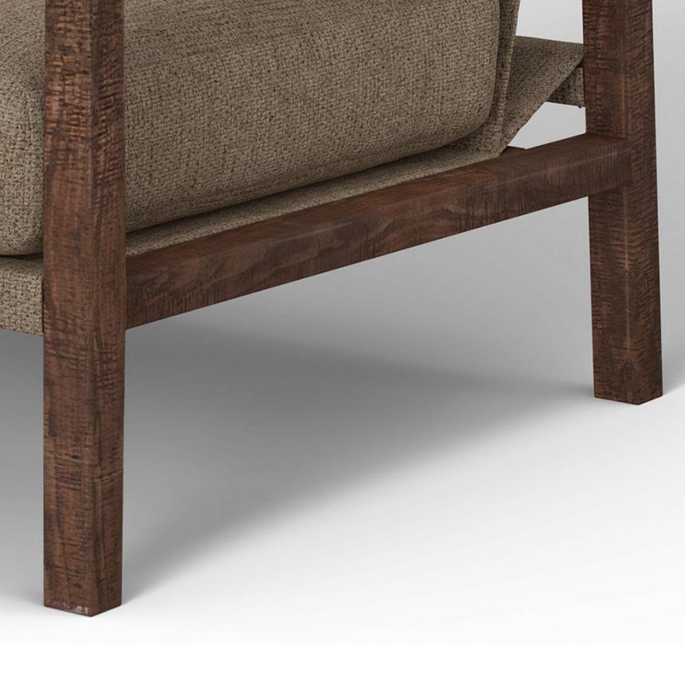 Tery Accent Chair, Lumbar Pillow, Transitional Pine Wood, Brown Polyester -BM321526