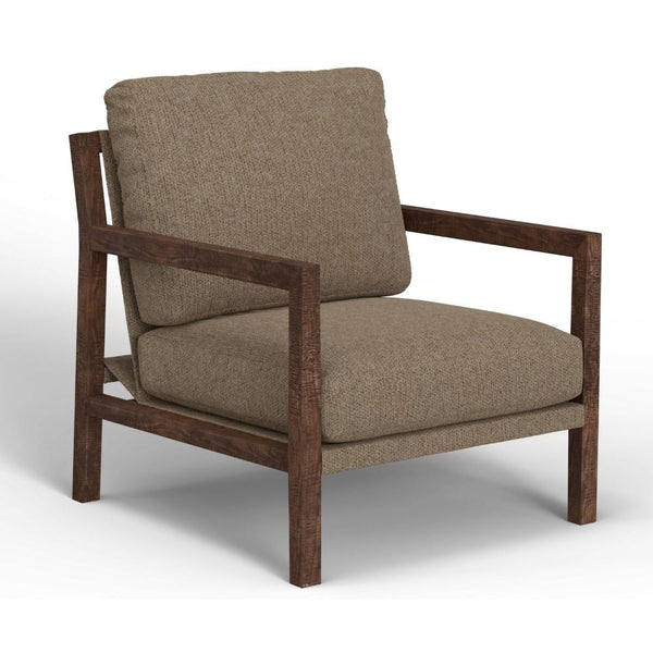 Tery Accent Chair, Lumbar Pillow, Transitional Pine Wood, Brown Polyester