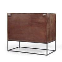 Sideboard Buffet Console, 2 Doors, Shelf, 39 Inch Rustic Brown Mango Wood -BM321547