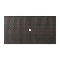 Outdoor Rectangle Foldable Dining Table, 59 Inch, Iron, Multibrown Wicker  -BM321576