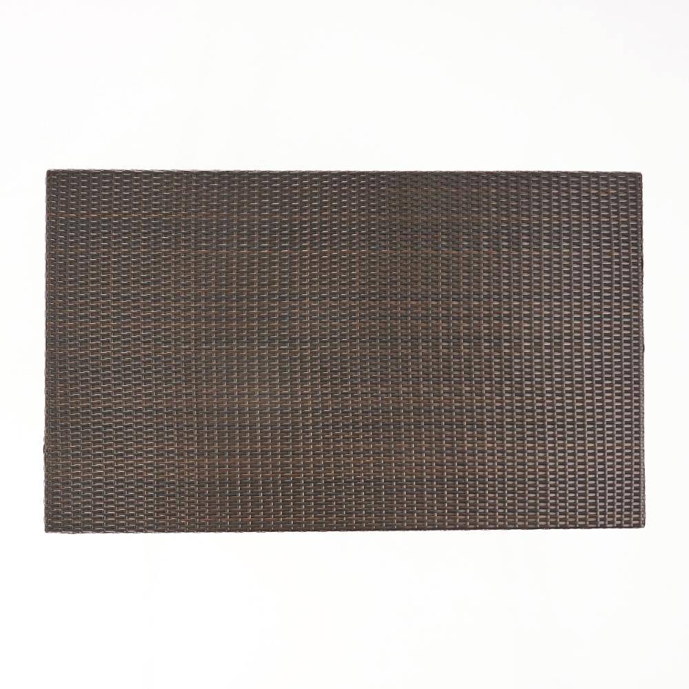 Miny Outdoor Rectangle Dining Table, 59 Inch Iron, Brown Wicker Rattan -BM321591
