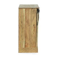 Sliding Live Edge Sideboard Cabinet, 3 Door, 39 Inch, Natural Acacia Wood -BM321596