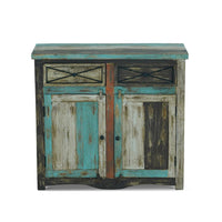 Ryna Sideboard Cabinet, 2 Drawers, 2 Doors, Boatwood Style Brown Mango Wood -BM321599