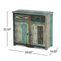 Ryna Sideboard Cabinet, 2 Drawers, 2 Doors, Boatwood Style Brown Mango Wood -BM321599
