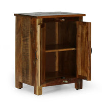 Sideboard Cabinet with 2 Doors, 31 Inch, Natural Brown Distressed Wood -BM321601