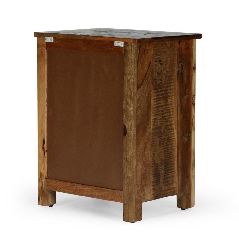 Sideboard Cabinet with 2 Doors, 31 Inch, Natural Brown Distressed Wood -BM321601