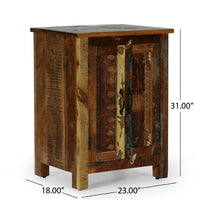 Sideboard Cabinet with 2 Doors, 31 Inch, Natural Brown Distressed Wood -BM321601