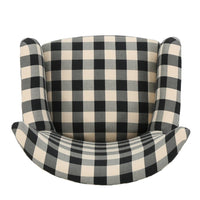 Riyank Accent Armchair, Classic Wingback Black and White Checkered Pattern -BM321607