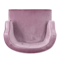 Richi Accent Chair,  Button Tufted Lavender Pink Velvet, Light Brown Wood -BM321640
