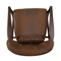 Keya Accent Chair, Dark Brown Microfiber, Button Tufted Back, Accent Pillow -BM321649